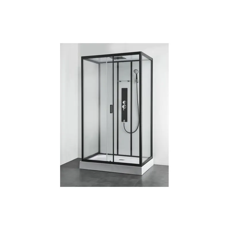 Cabine douche complète rectangulaire coin 120x80x225cm neutre profil n