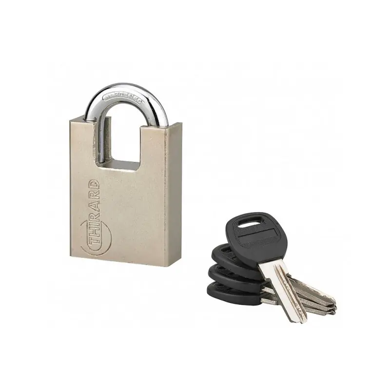 Cadenas QUADRA anse protégée 50 mm 4 clés réversibles nickel satin 955