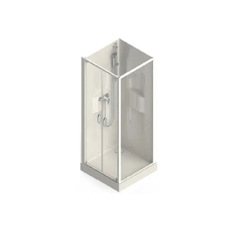 Cabine de douche carré 800x800mm porte battante verre transparent IZI