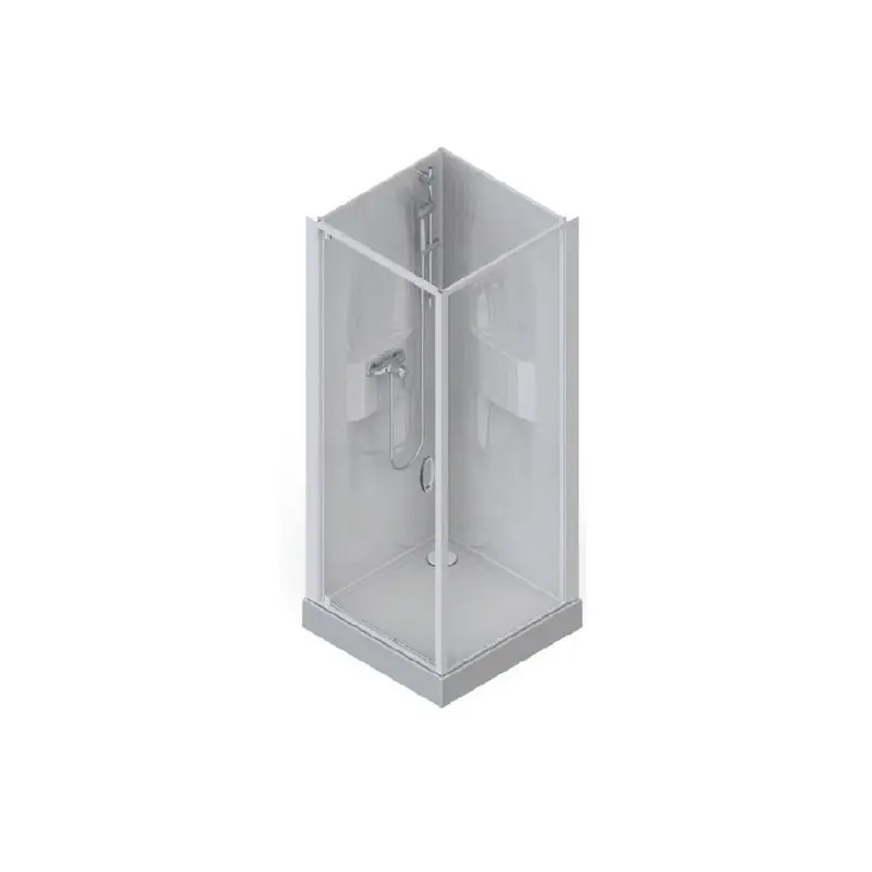 Cabine de douche carré 800x800mm porte pivotante verre transparent IZI