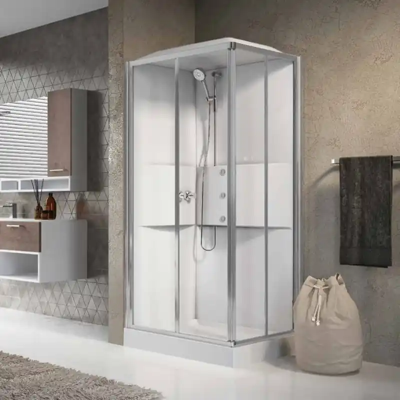 Cabine douche standard sans coiffe 90x90cm mécanique profilé silver ME