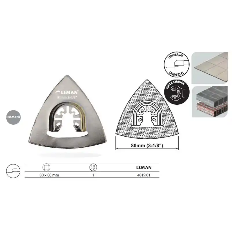 Plateau de ponçage diamanté 80x80 mm 4019.01