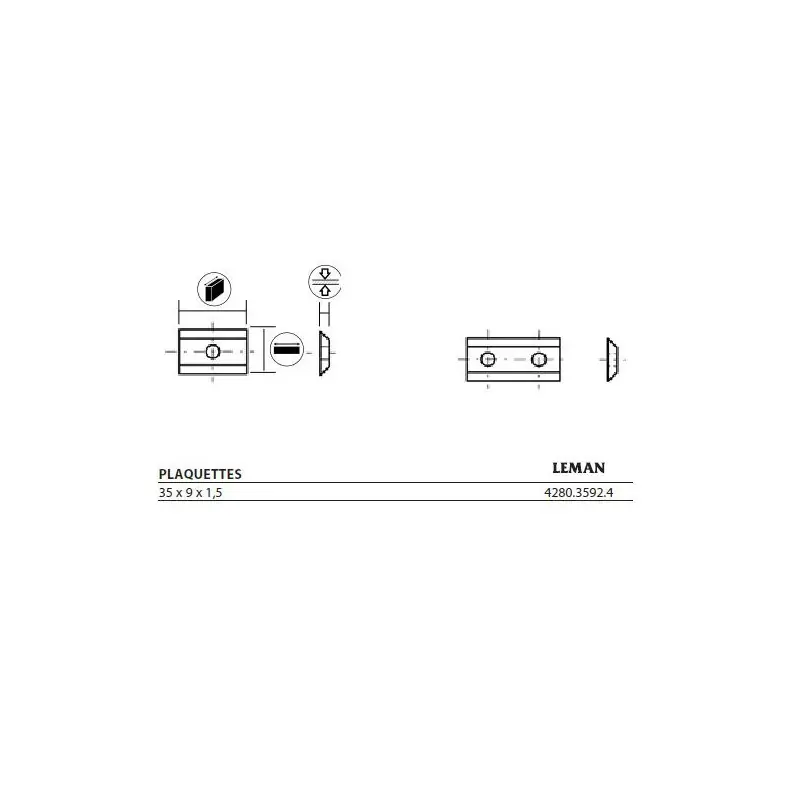 Plaquette carbure réversibles 35x9x1,5mm 4280.3592.4