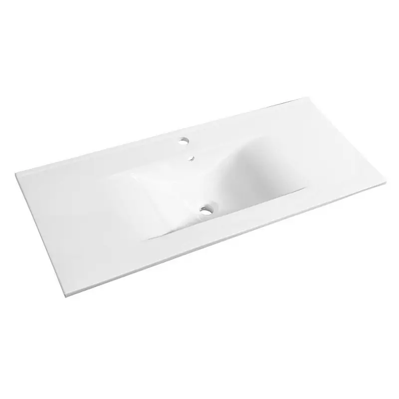 Plan de toilette 100 cm simple vasque céramique blanc SOFT