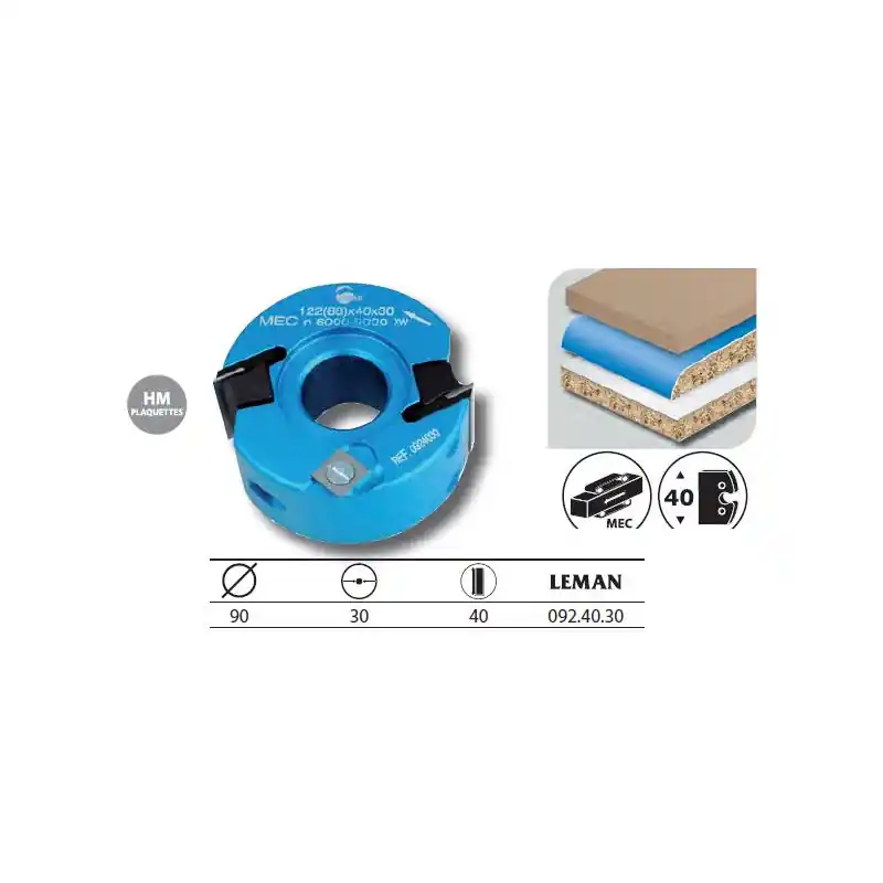 Porte-outils à profiler / feuillurer diam 90mm al 30 Ht 40mm 0924030