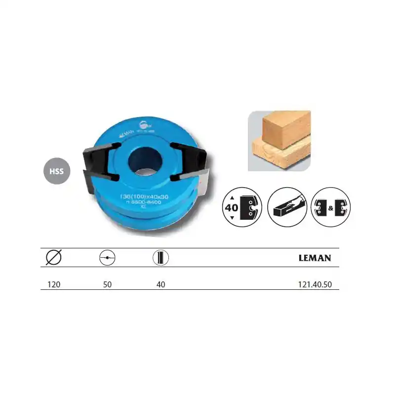 Porte-outils à profiler diamètre 120 mm Haut 40 mm Fers Contre-fers 12