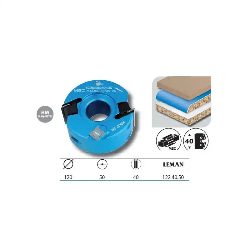 Porte-outils à profiler / feuillurer diam 120 mm al 50 Ht 40mm 1224050