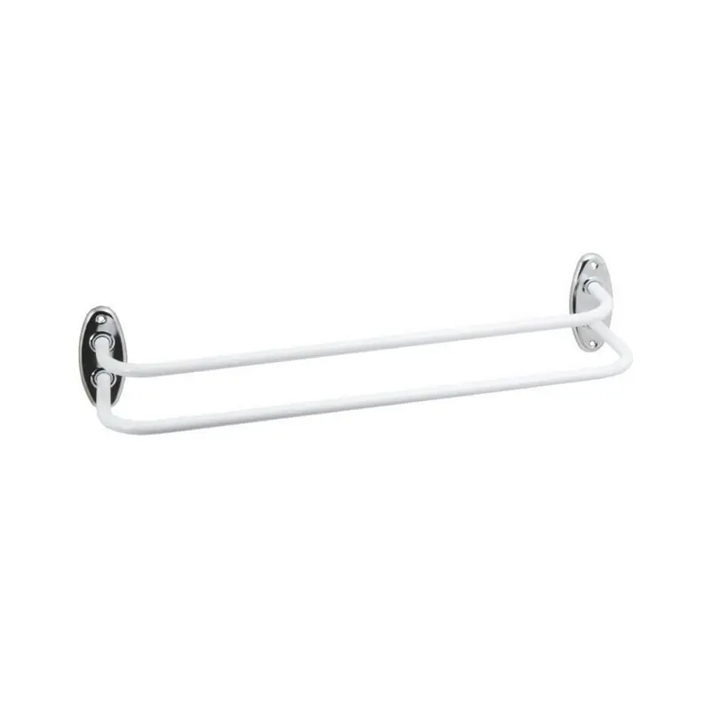 Porte-serviette époxy blanc double fixe