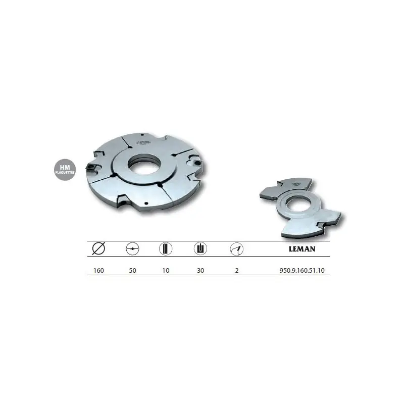 Porte-outils complémentaire diam.160 Al.50 Ht.10 z2 950.9.160.51.10