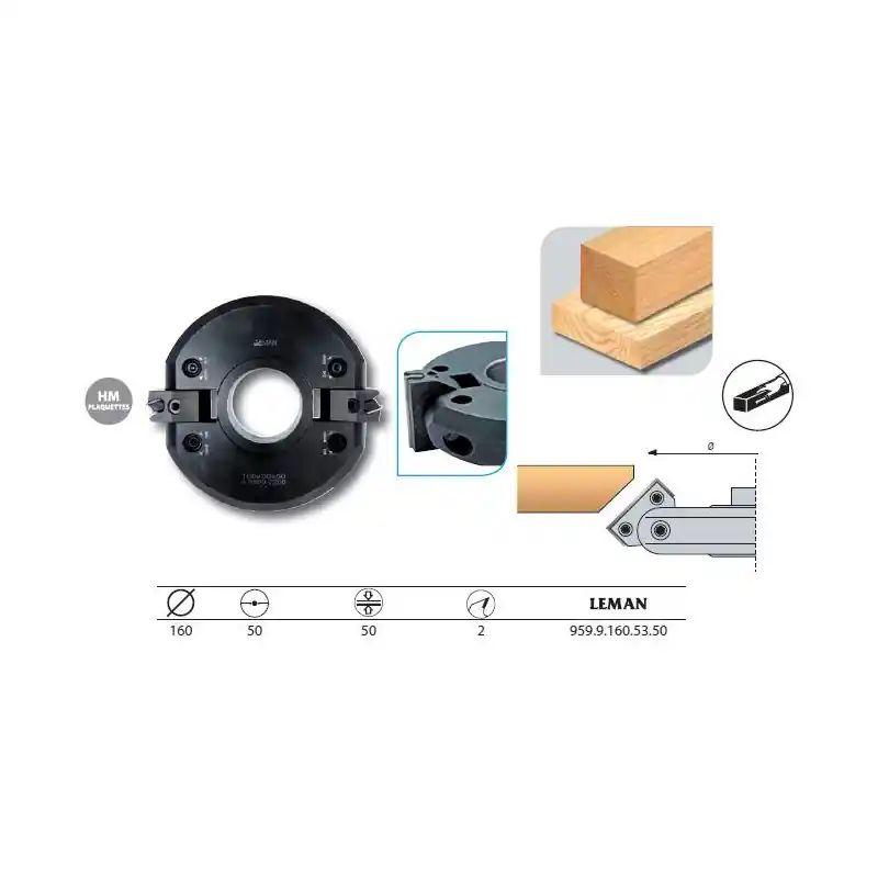 Porte-outils à inclinaison variable diam 160 Al 50 Ep 50 z2 9599160535