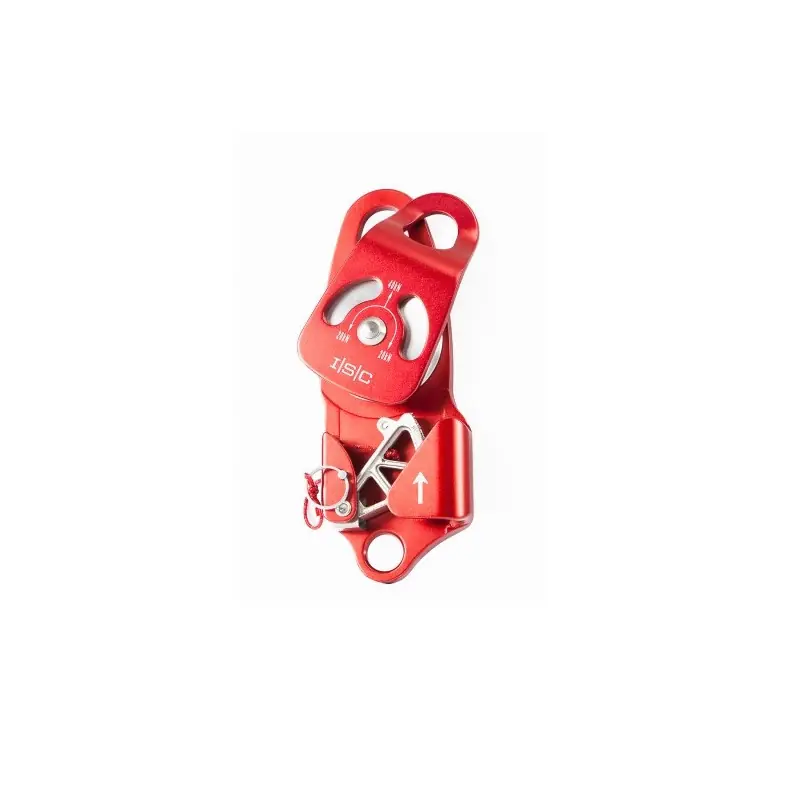 Poulie autobloquante à côtés oscillants en aluminium avec 1 roue 62 mm