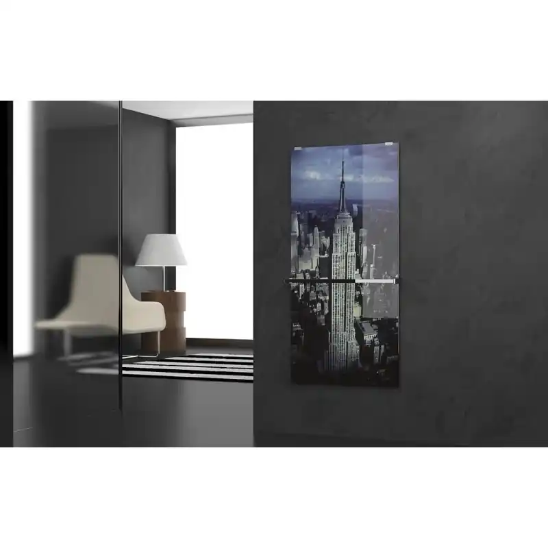 Radiateur Sole vertical 350 W verre 400x1000 mm motif building SOLT401
