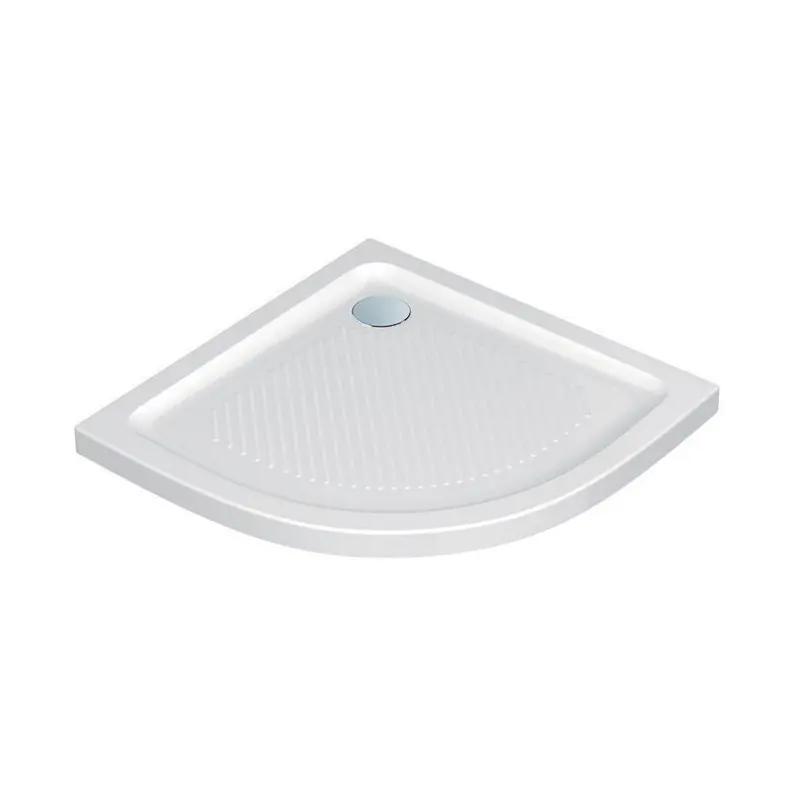 Receveur d‘angle 1/4 de rond 80x80cm extra-plat en grès fin CONNECT