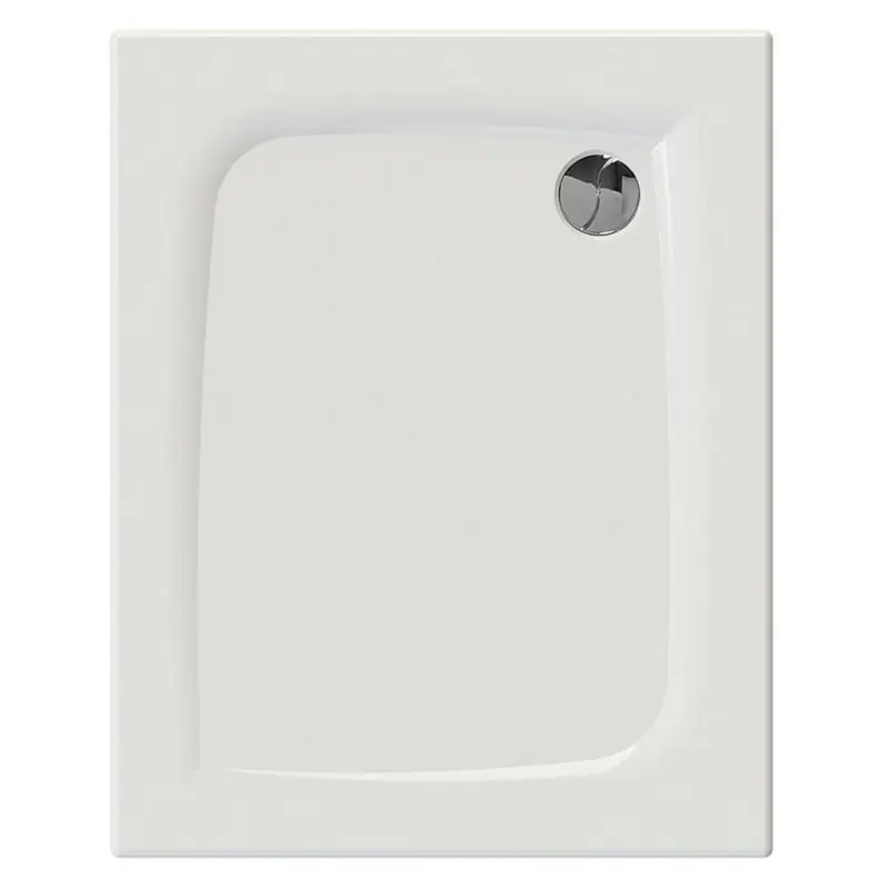 Receveur de douche rectangle 100 x 80 x 3 cm vidage angle droit blanc