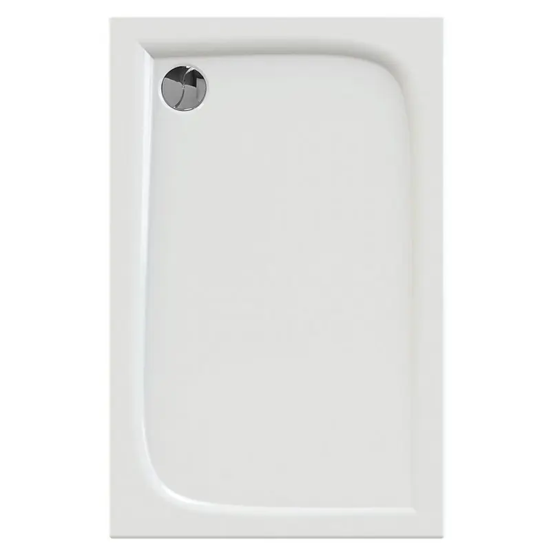 Receveur de douche rectangle 140 x 90 x 4 cm vidage angle gauche blanc