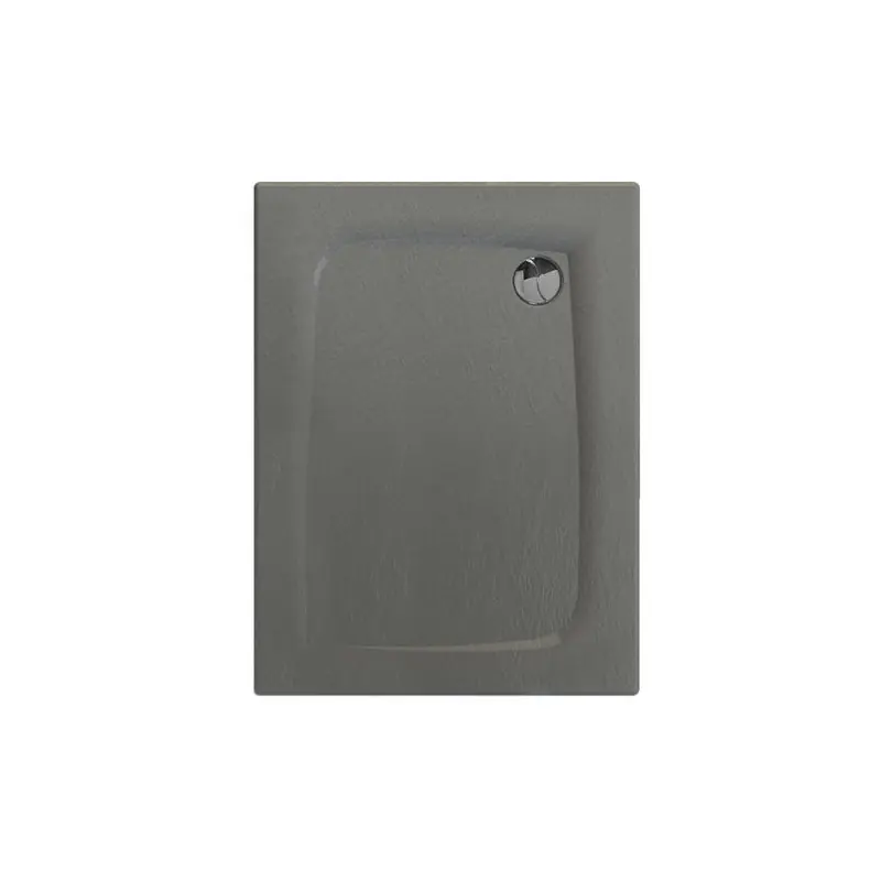 Receveur de douche gris mat effet pierre 100 x 80 cm vidage angle droi