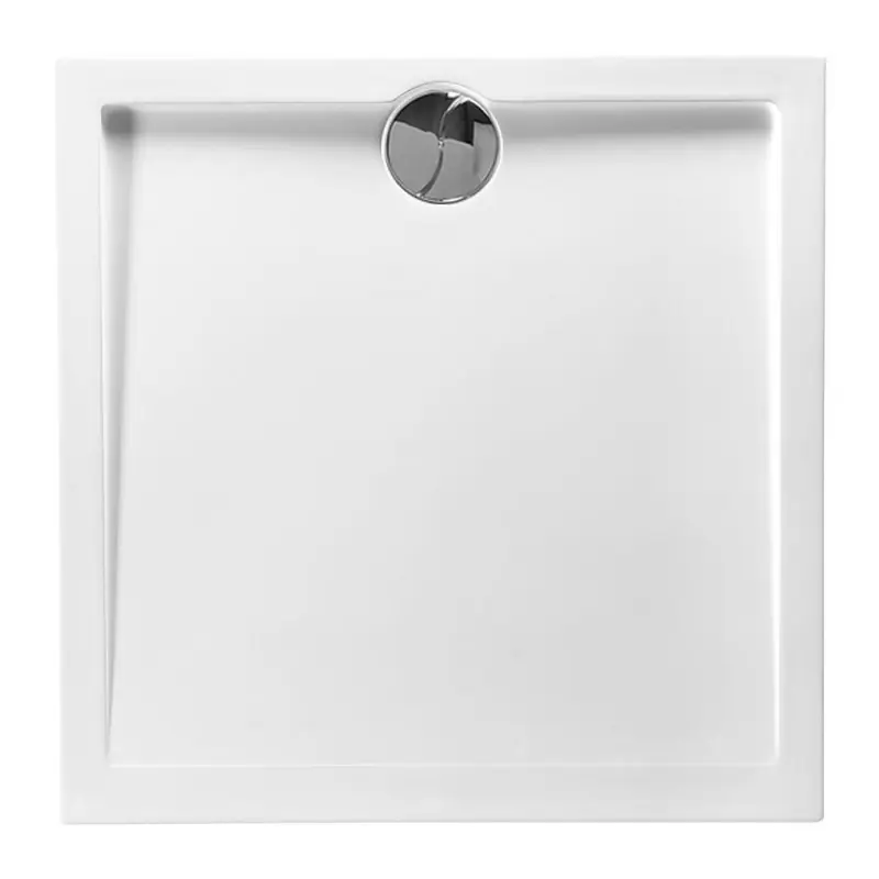 Receveur de douche carré 80 x 80 x 4 cm polybéton blanc SLIM