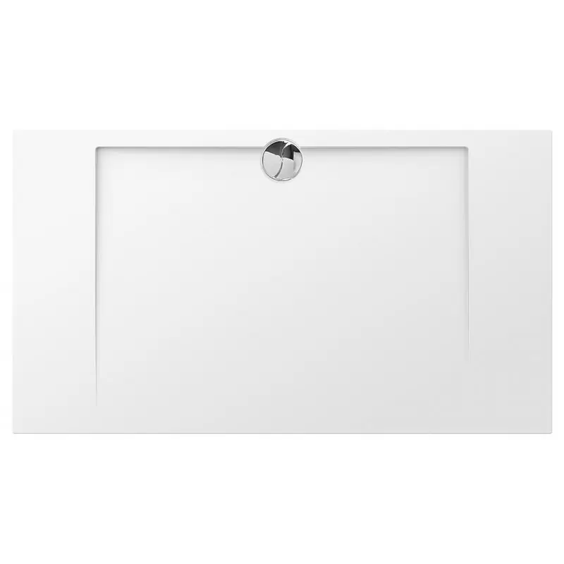 Receveur de douche rectangle 160x90x4 cm polybéton blanc Slim