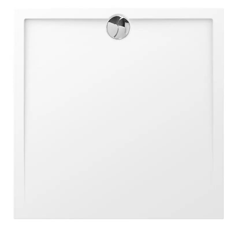 Receveur de douche carré 100 x 100 x 4 cm polybéton blanc SLIM