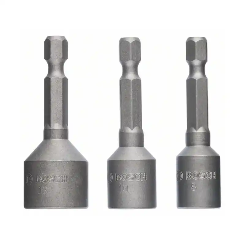 Set de 3 pièces de douilles 8 / 10 / 13 mm