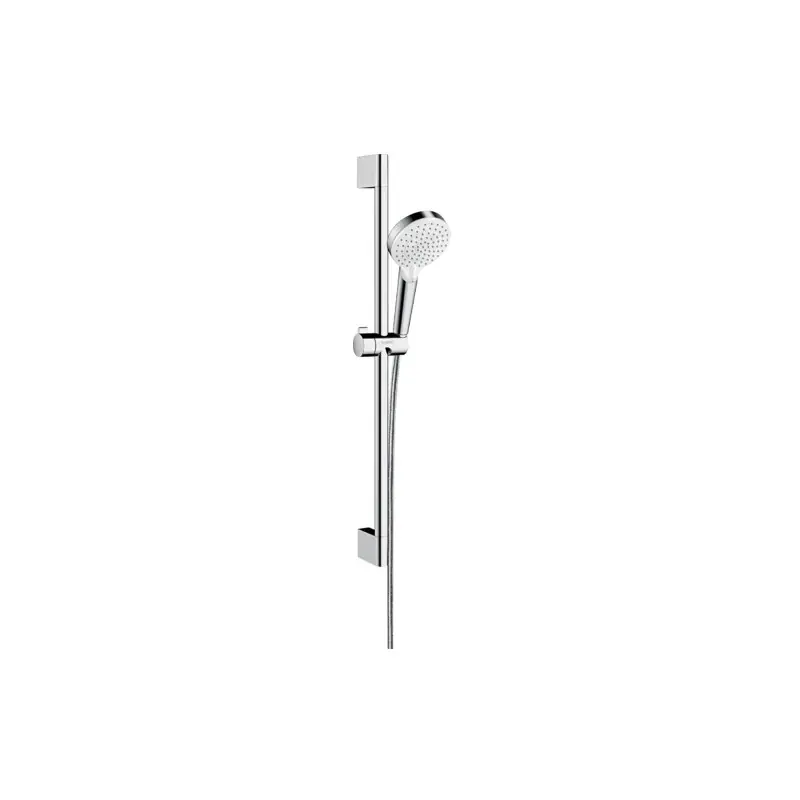 Set de douche Vario EcoSmart avec barre Unica‘Croma 65 cm blanc/chromé