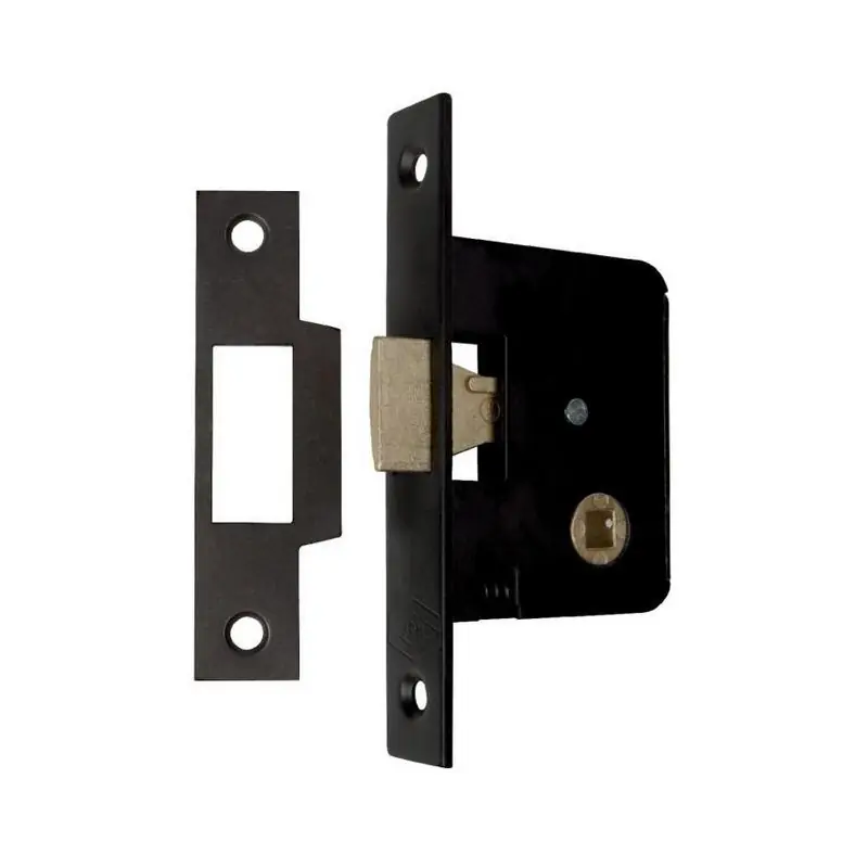 Serrure à larder petit coffre Noir à bouts carrés Axe 40 mm Gauche