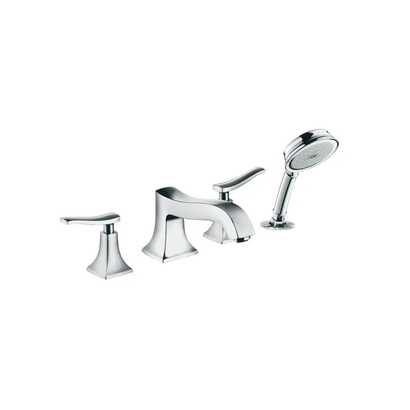 Set Mélangeur Metris Classic 4 trous sur bord baignoire chromé
