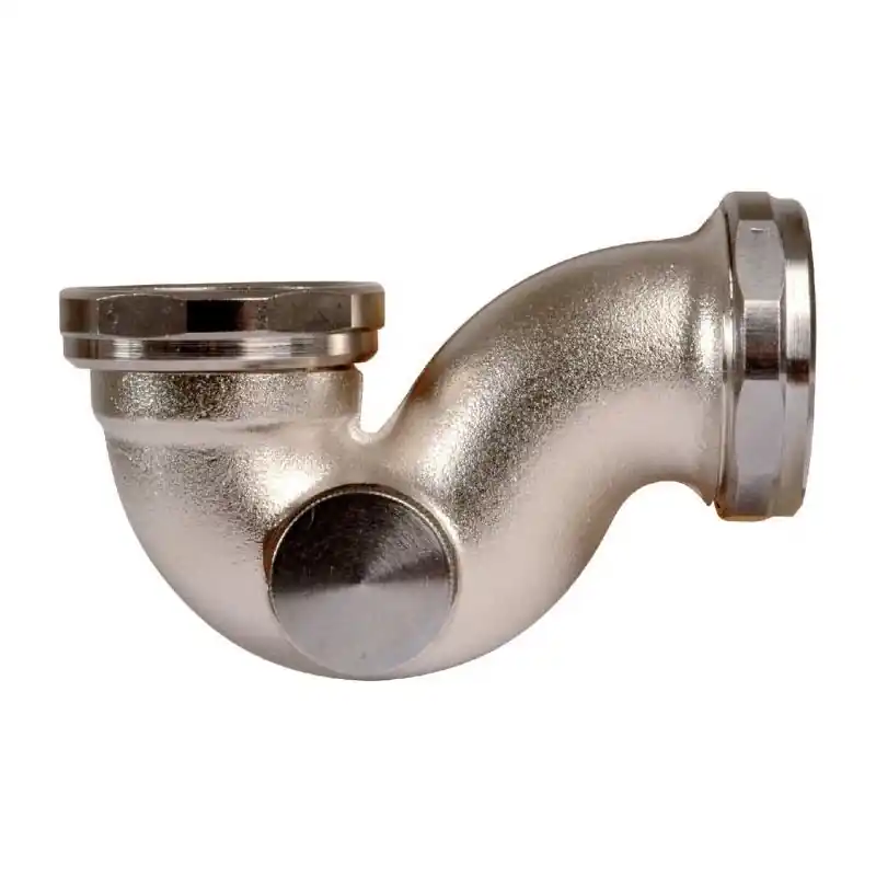 Siphon de bidet en laiton nickelé mat