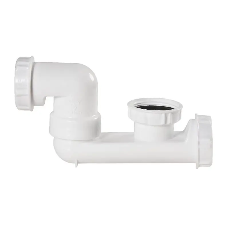Siphon de baignoire blanc avec bouchon de dégorgement Diam 40 mm