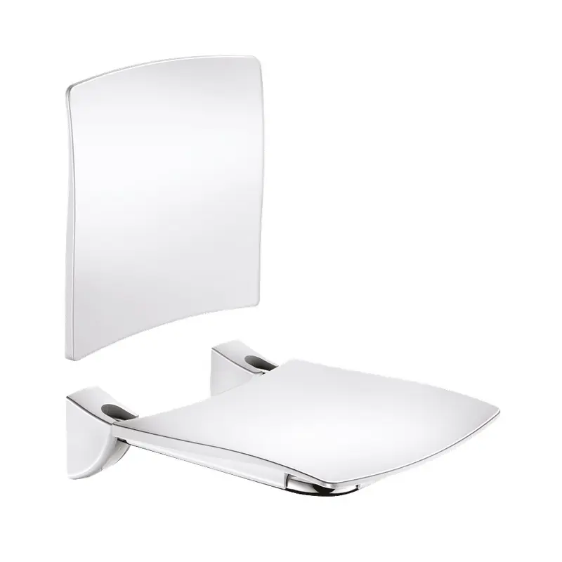 Siège douche relevable avec dosseret Grand Confort Inox poli brillant