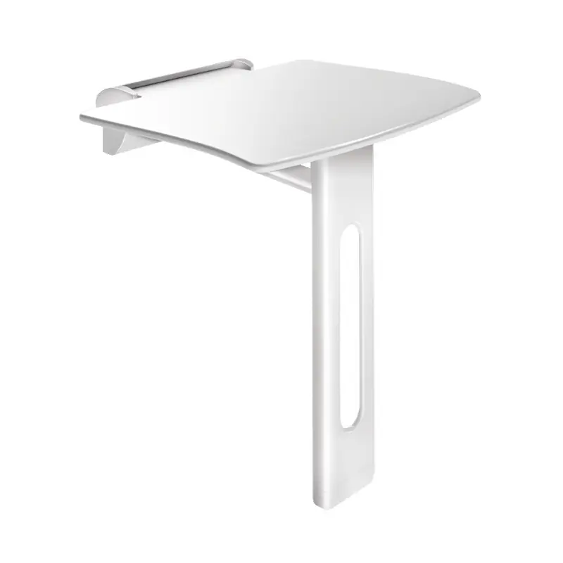Siège de douche relevable avec pied blanc mat pour PMR Be-Line