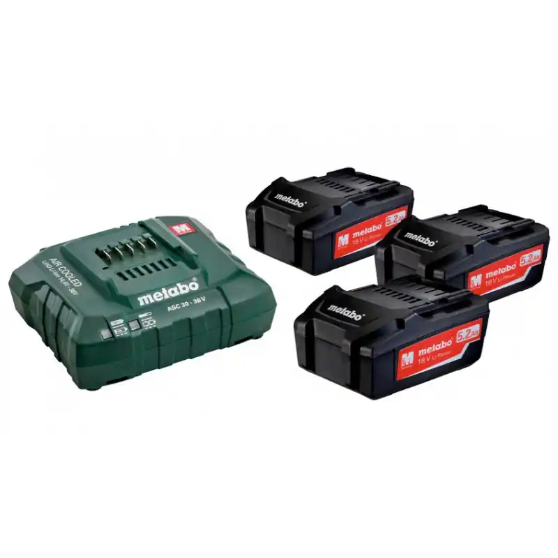 Set de 3 batteries 5,2Ah avec chargeur