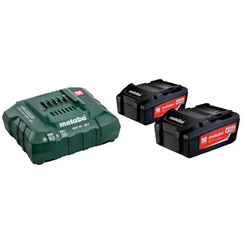 Set de 2 batteries 18V 4.0Ah Li-Power avec chargeur