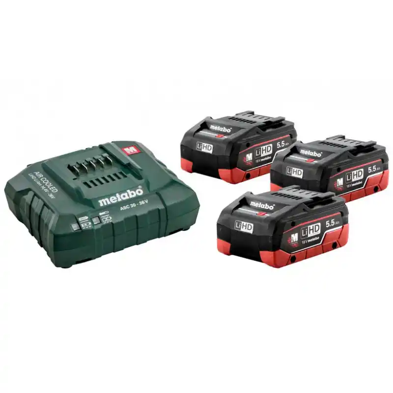 Set de 3 batteries 5,5Ah LiHD avec chargeur