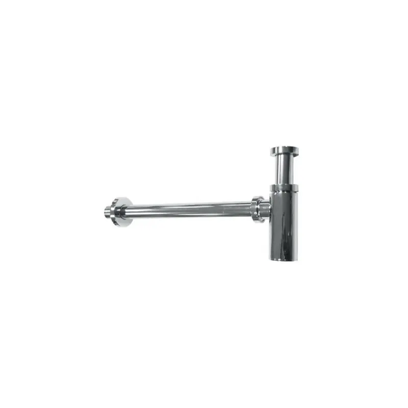 Siphon design sortie horizontale avec rosace coulissante chromé