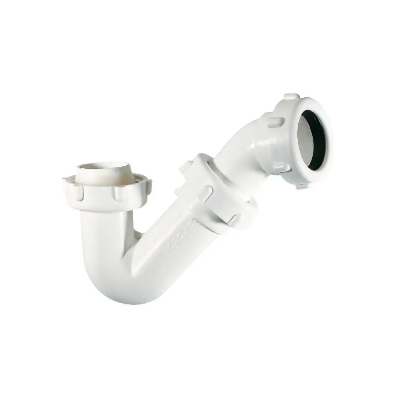 Siphon tube horizontal et joint conique blanc