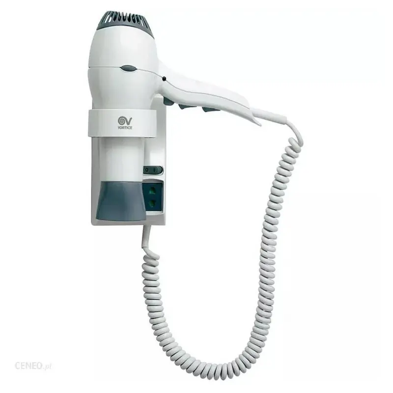 Sèche-cheveux mural 1600 W 90 m3/h type pistolet avec prise rasoir Föh