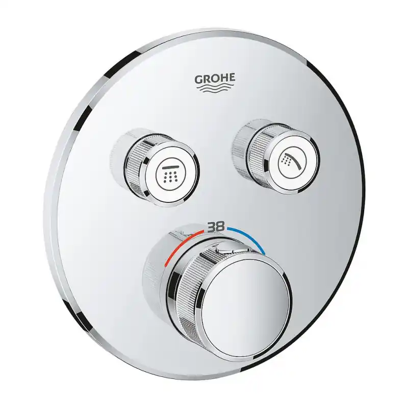 Thermostatique installation encastrée 2 sorties chromé Grohtherm Smart