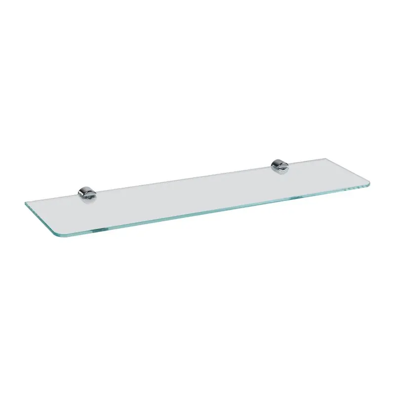 Tablette de lavabo en cristal trempé finition chromé