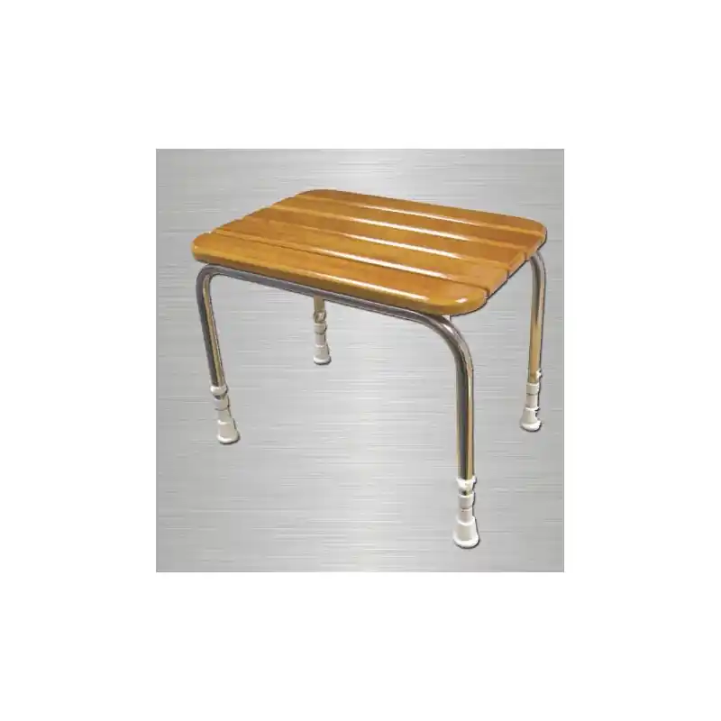 Tabouret douche à lattes bois amovible charge max 253 Kg (accessibilit