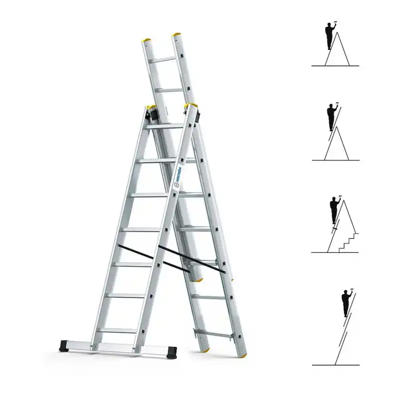 Echelle StablePRO3X7 aluminium 3x7 marches Hostrom