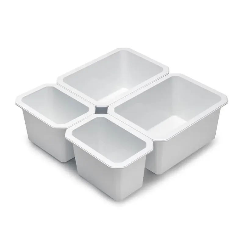Emuca - 4 Cubes organisateurs Tidy de tiroirs de salle de bain en plastique blanc - 8098515