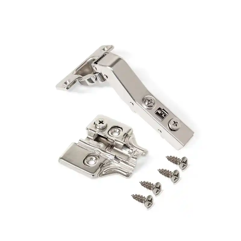 Emuca - Lot de 10 charnières X91 courbées 45° D35mm acier nickelé - 1011907