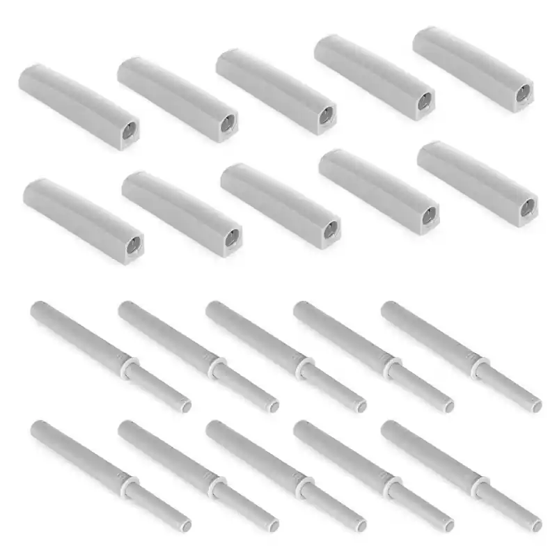Emuca - Lot de 10 Ferme-portes Push Lite à visser sur l‘armoire 80mm plastique gris - 1900421