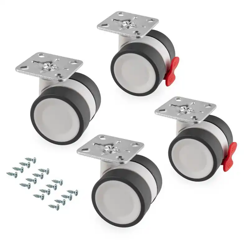 Emuca - Kit roulettes Bowl 2 D50mm charge 60kg avec vis de fixation - 2041320