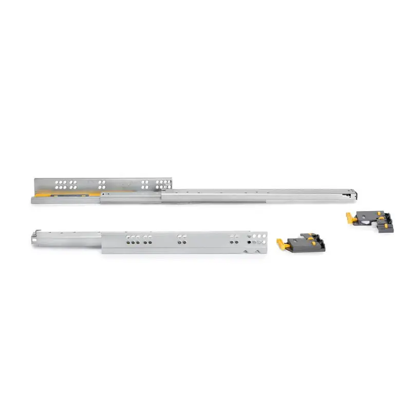 Emuca - Coulisses Silver à sortie totale avec amortie et crochet 290mm acier zingué - 3127105