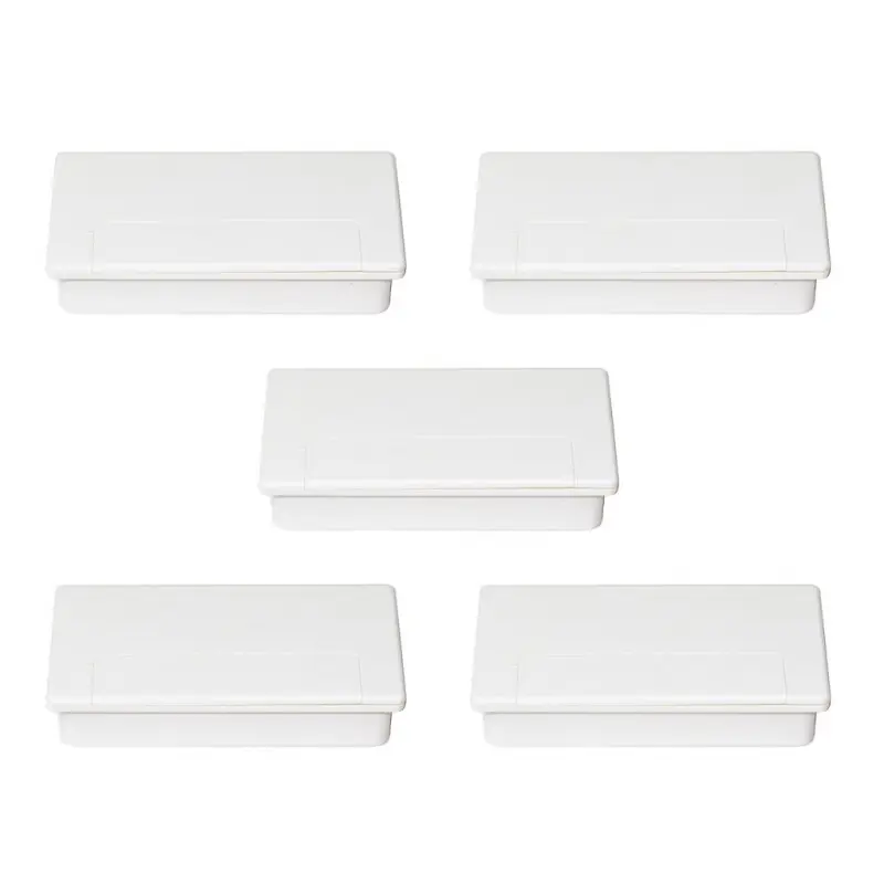 Emuca - Lot de 5 Passe-câbles pour table Plasquare 1 plastique blanc - 3920015