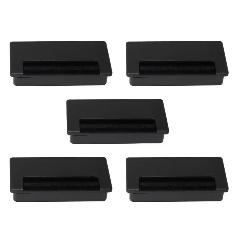 Emuca - 5 Passe-câbles pour table Plasquare 2 95x45mm en plastique noir - 3920117