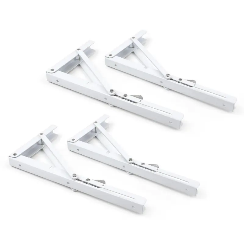 Emuca - Lot de supports d‘étagères pliables 200mm acier blanc - 4014012