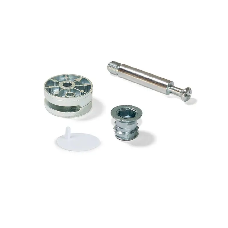 Emuca - Kit d‘excentriques avec écrous M8 et goujons D35mm blanc - 4020615